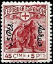 Spain 1938 Red Cross 3P + 45 C + 5 P Red Edifil 768. España 768. Uploaded by susofe